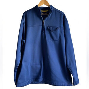 Chaps Explorer Loren Pullover Jacket Men 2XT Tall Blue Pocket Cabincore Fleece